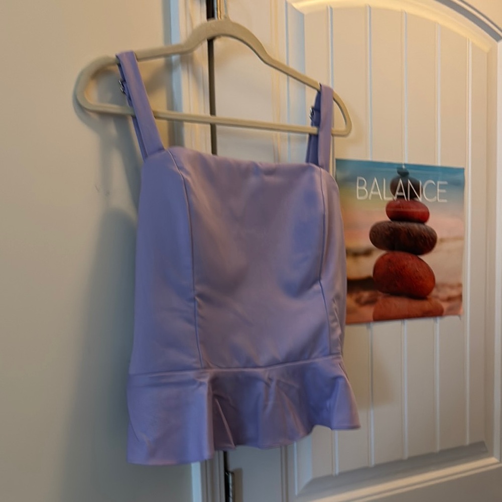 Lavender Peplum Tank Top